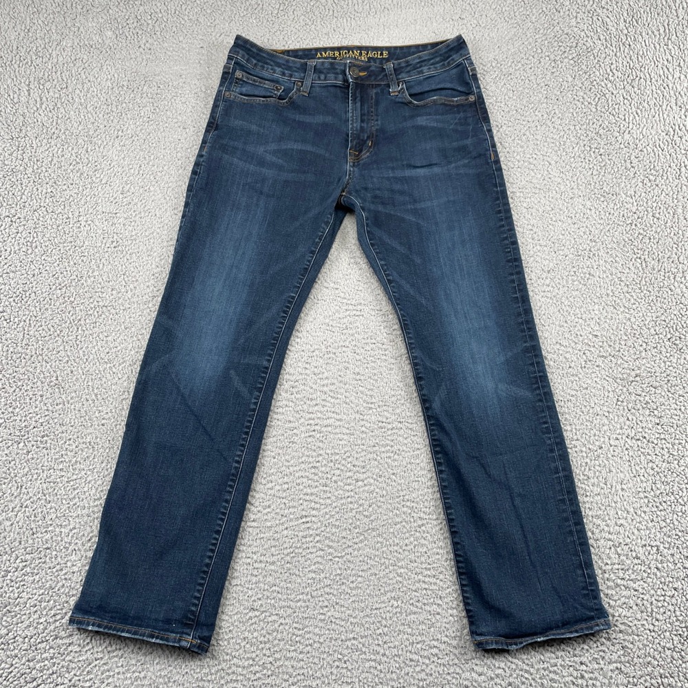 American Eagle Jeans Mens 32x30 Blue Original Straight Extreme Flex Denim Casual